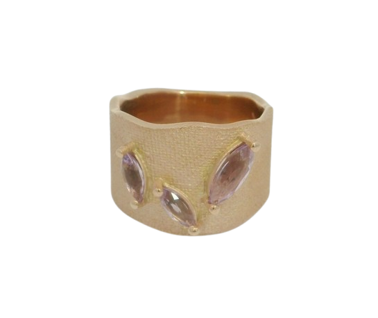 Bandring Silber rosévergoldet mit Amethyst – Bild 6