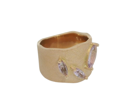 Bandring Silber rosévergoldet mit Amethyst – Bild 7