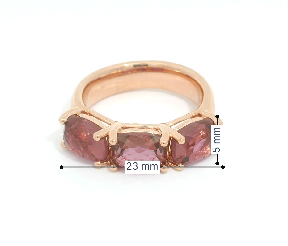 Stilvoller Trinity Ring in Bordeaux von Bronzallure – Bild 2