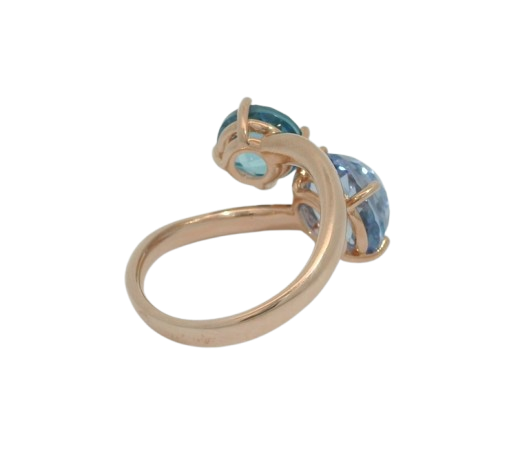 Duett in Blau - Bronzallure Ring rosévergoldet – Bild 3