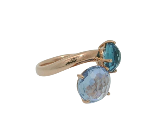 Duett in Blau - Bronzallure Ring rosévergoldet – Bild 4