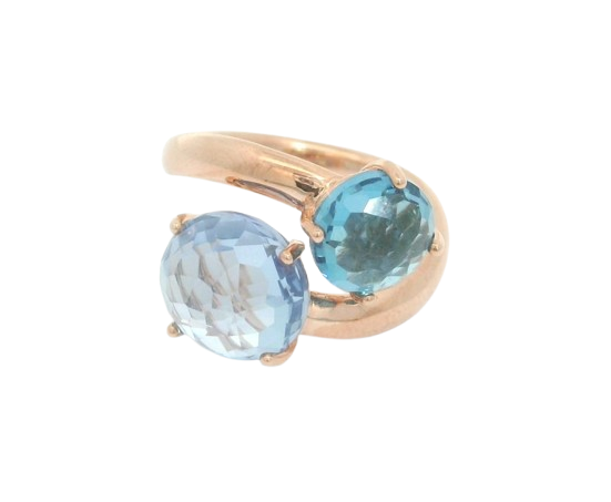 Duett in Blau - Bronzallure Ring rosévergoldet – Bild 5