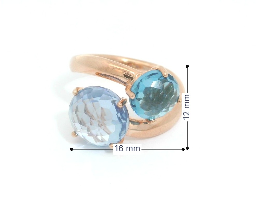 Duett in Blau - Bronzallure Ring rosévergoldet – Bild 6