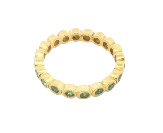 Ein Band voll grüner Tsavorite - romantischer Memoryring – Bild 2