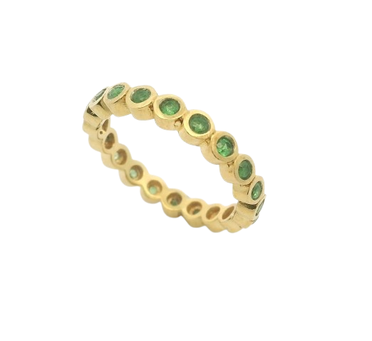 Ein Band voll grüner Tsavorite - romantischer Memoryring – Bild 3