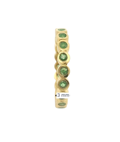 Ein Band voll grüner Tsavorite - romantischer Memoryring – Bild 5