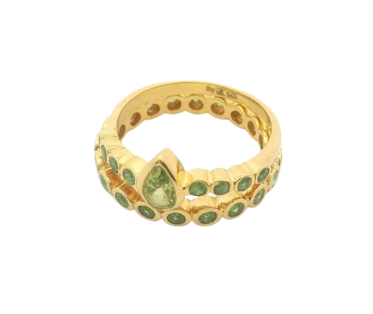 Ein Band voll grüner Tsavorite - romantischer Memoryring – Bild 7